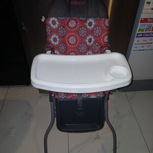 Cosco High Chair with Red and Blue Pattern